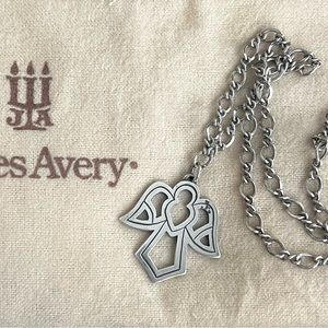 James Avery Open Angel Pendant Retired with 18” chain.